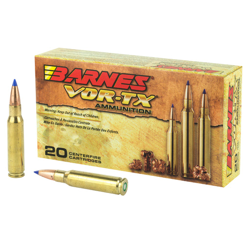 Barnes Vor-Tx, .308 Winchester, 130 Grain, Lead Free, Tipped Triple Shock X, Boat Tail, 20 Round Box, California
