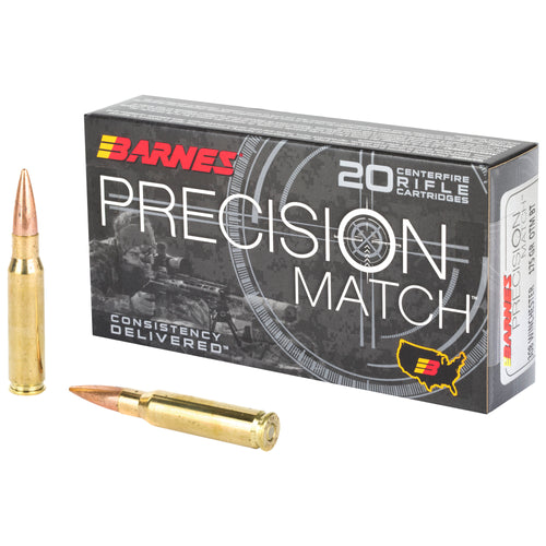 Barnes Precision Match, .308 Winchester, 175 Grain, Open Tip Match Boat Tail, 20 Round Box