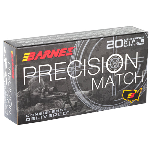 Barnes Precision Match .308 Winchester 175 Grain Open Tip Match Ammunition – 20 Rounds Per Box
