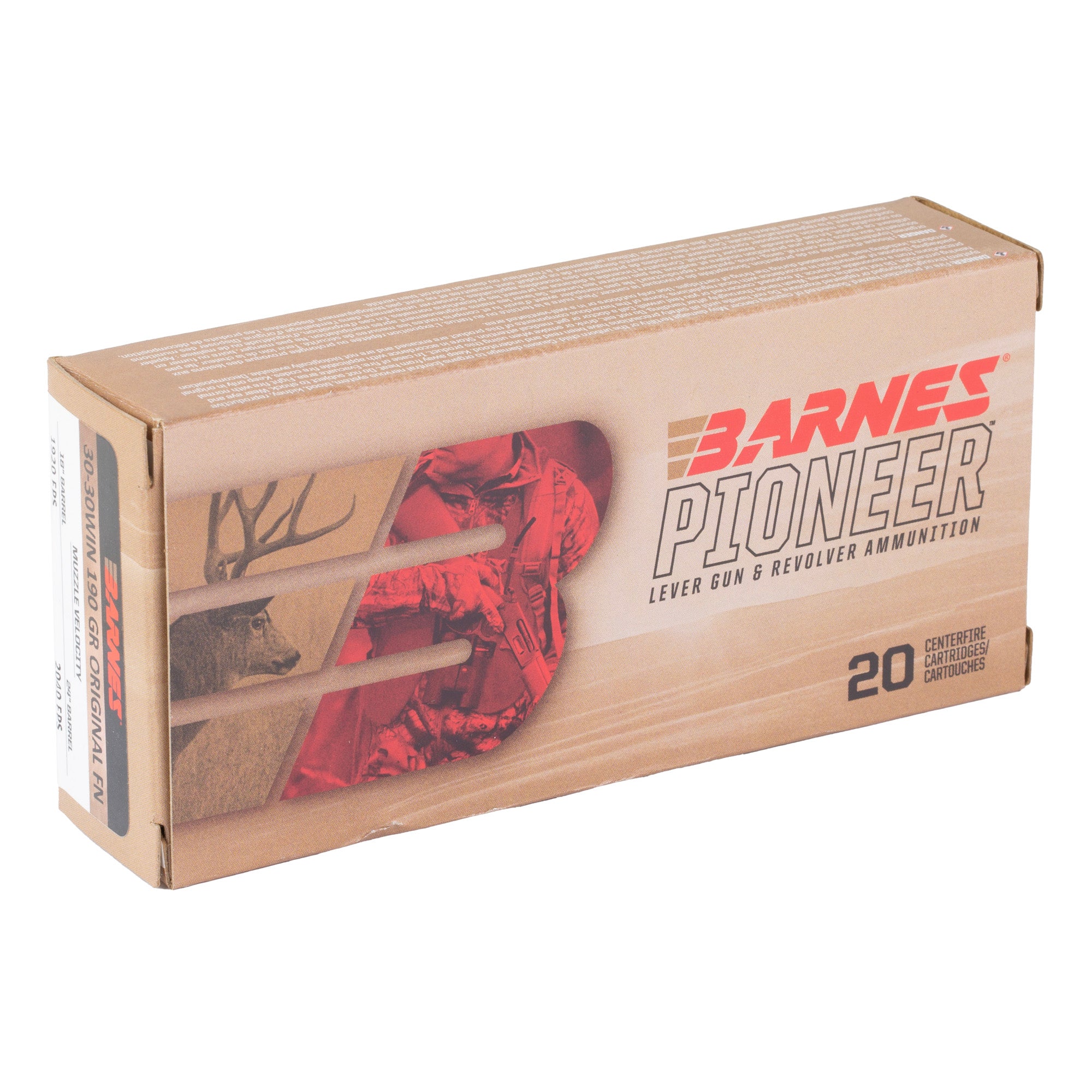 Barnes Pioneer 30-30 Winchester 190 Grain Soft Point Ammunition - 20 Rounds