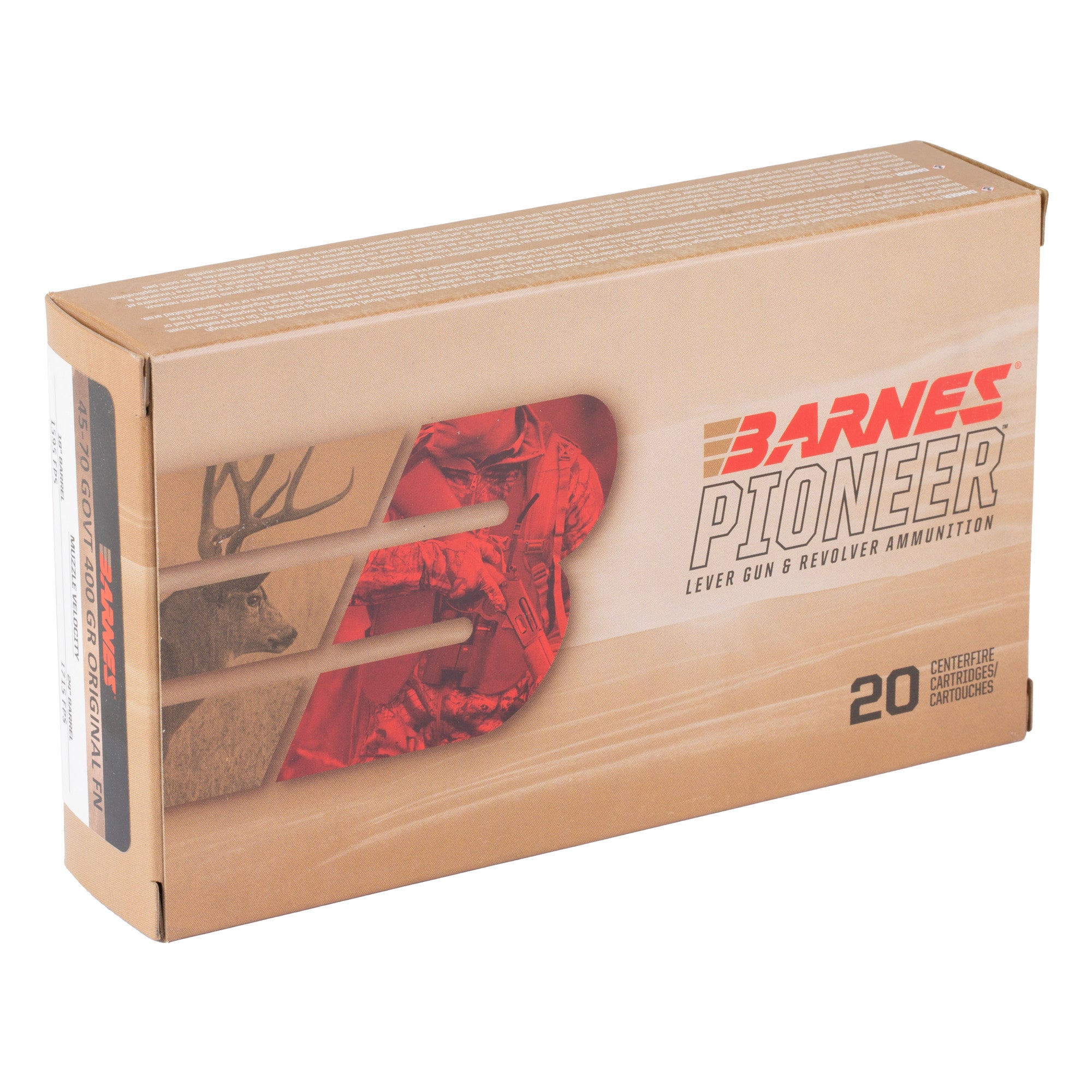 Barnes Pioneer 45-70 Government 400 Grain Soft Point Ammo - 20 Rounds
