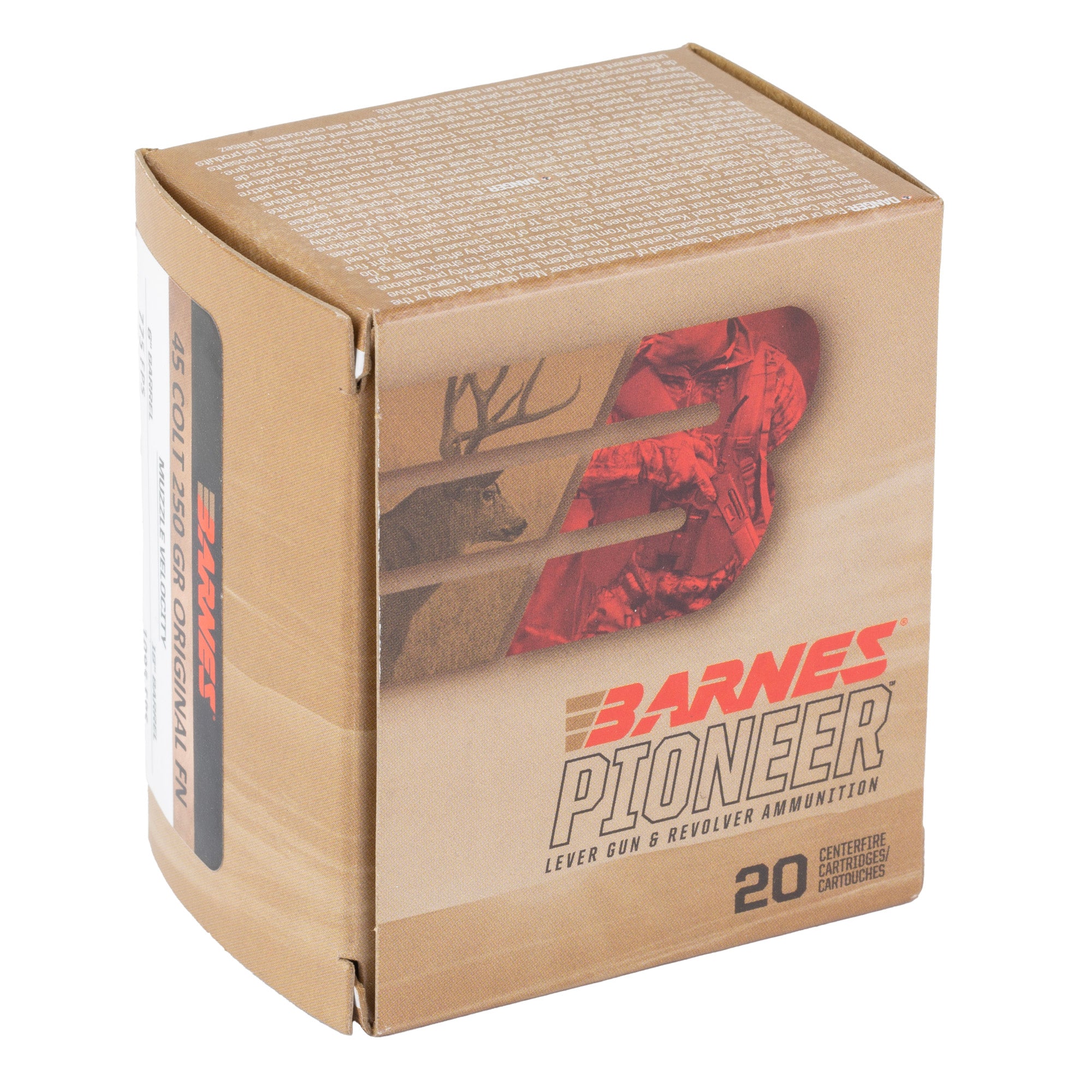 Barnes Pioneer 45 Colt 250 Grain Soft Point Ammunition - 20 Rounds