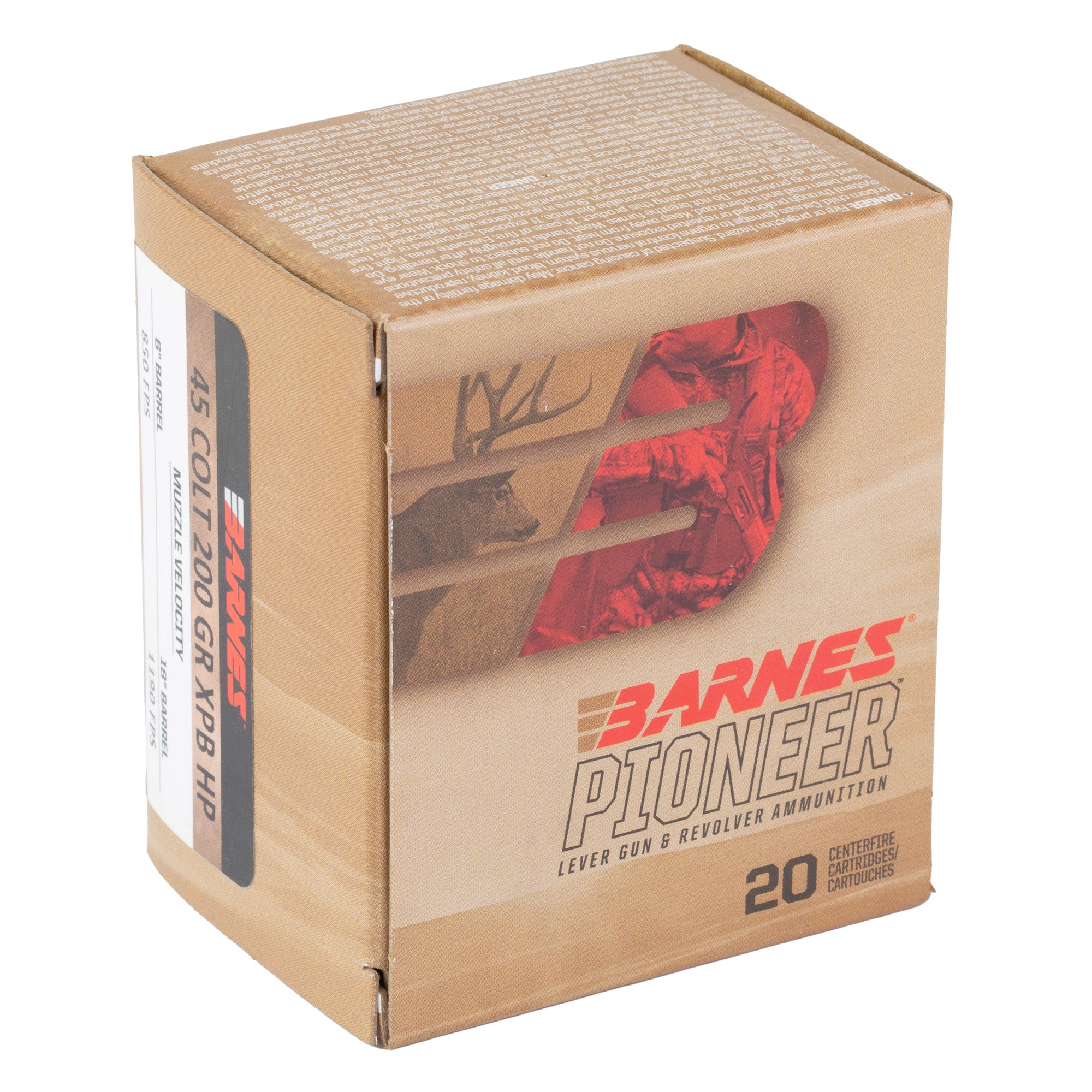 Barnes Pioneer 45 Colt 200-Grain Soft Point Ammunition - 20 Rounds