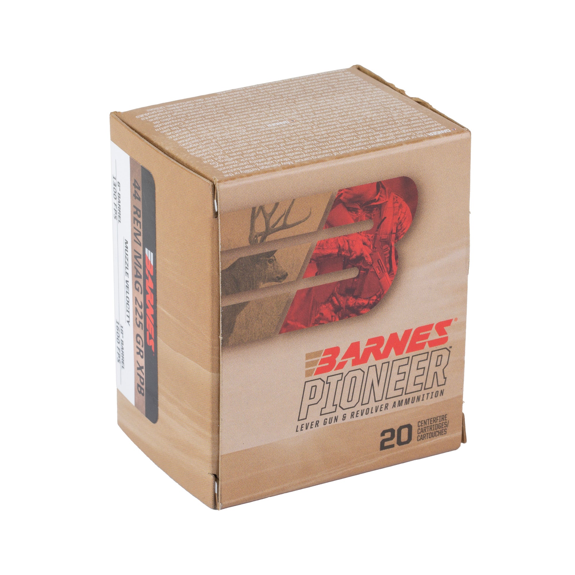Barnes Pioneer 44 Magnum 225 Grain Hollow Point Ammunition – 20 Rounds