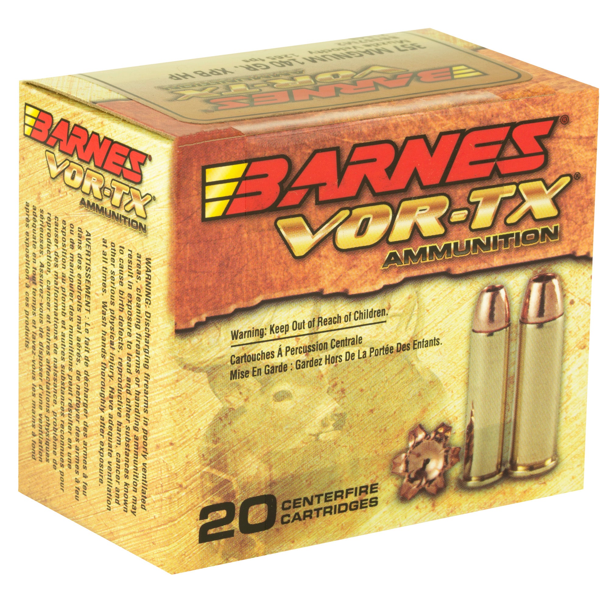 Barnes VOR-TX Handgun Ammunition 357 Magnum 140 Grain XPB - 20 Rounds