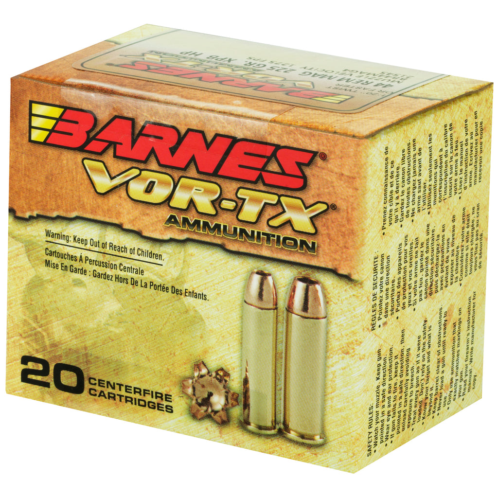 Barnes VOR-TX Handgun Ammunition 44 Magnum 225 Grain XPB - 20 Rounds