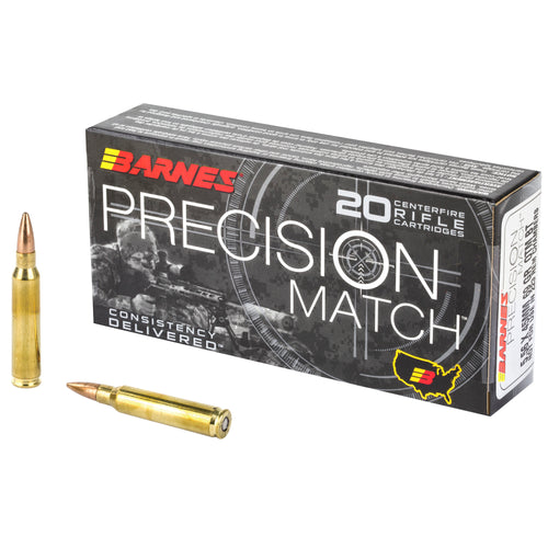 Barnes Precision Match, 5.56 Nato, 69 Grain, Open Tip Match Boat Tail, 20 Round Box