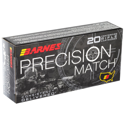 Barnes Precision Match 5.56 NATO 69 Grain Open Tip Match Ammunition - 20 Rounds