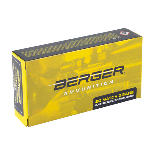Berger Bullets 6MM Creedmoor Long Range Hybrid Target Ammunition, 109 Grain - 20 Rounds per Box