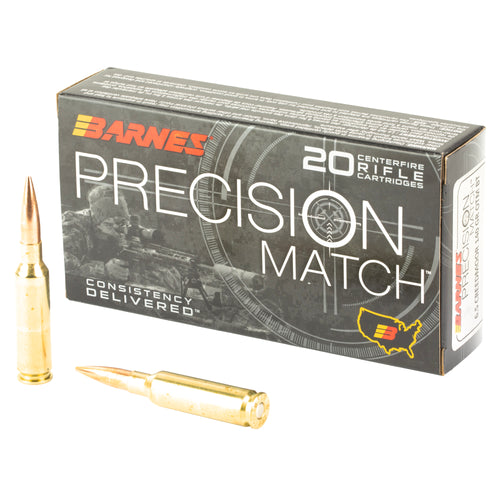 Barnes Precision Match, 6.5 Creedmoor, 140 Grain, Open Tip Match Boat Tail, 20 Round Box