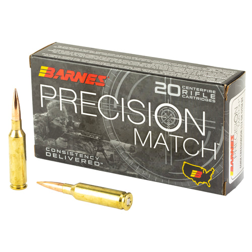 Barnes Precision Match, 6MM Creedmoor, 112 Grain, Open Tip Boat Tail, 20 Round Box