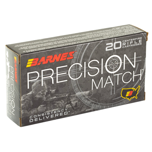 Barnes Precision Match 6mm Creedmoor Ammunition 112 Grain Open Tip Match - 20 Rounds per Box