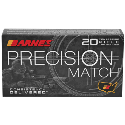 Barnes Precision Match Burner, 6.5 Prc, 145 Grain, Open Tip Match, 20 Round Box