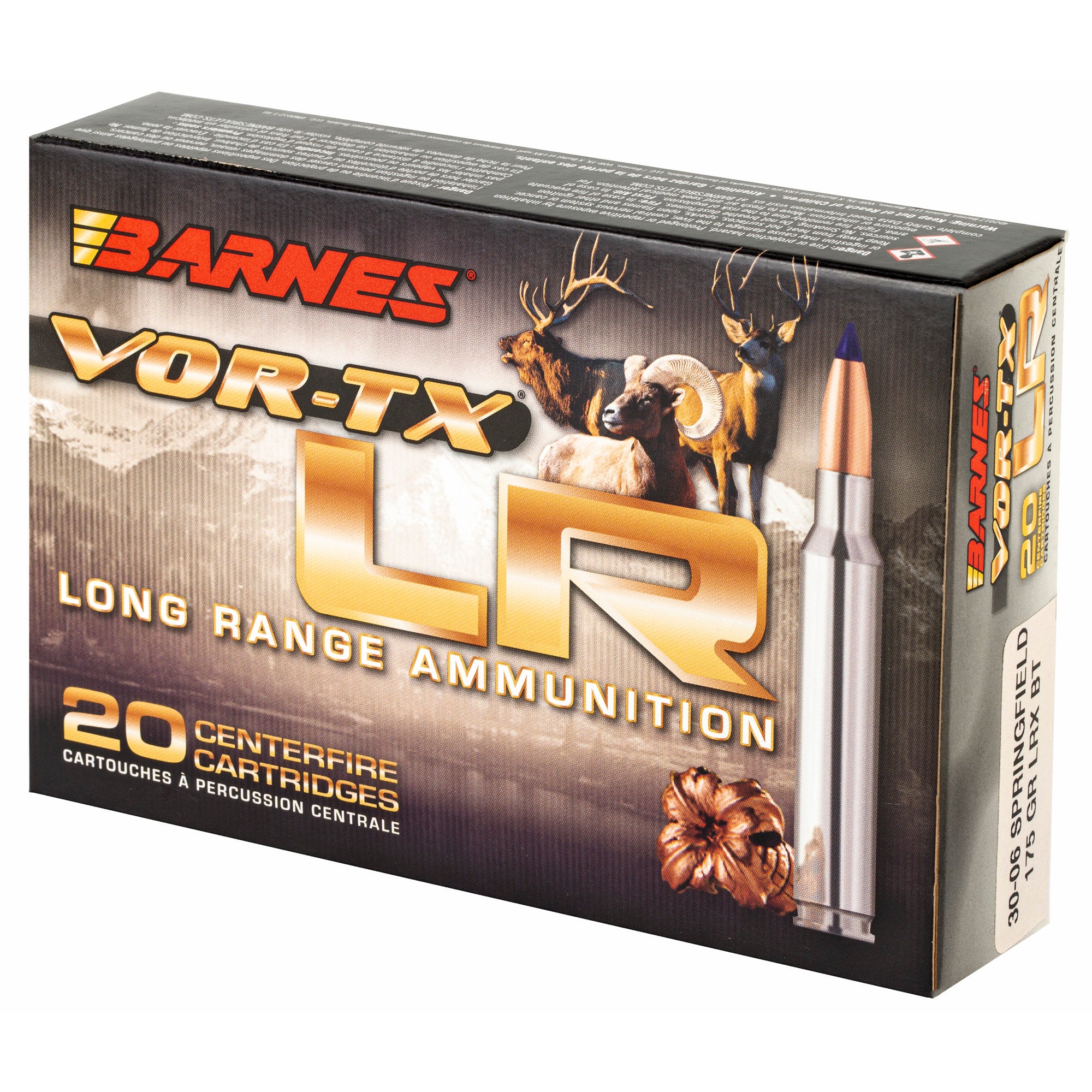 Barnes VOR-TX Long Range .30-06 Springfield 175 Grain LRX Ammunition (20 Rounds per Box)