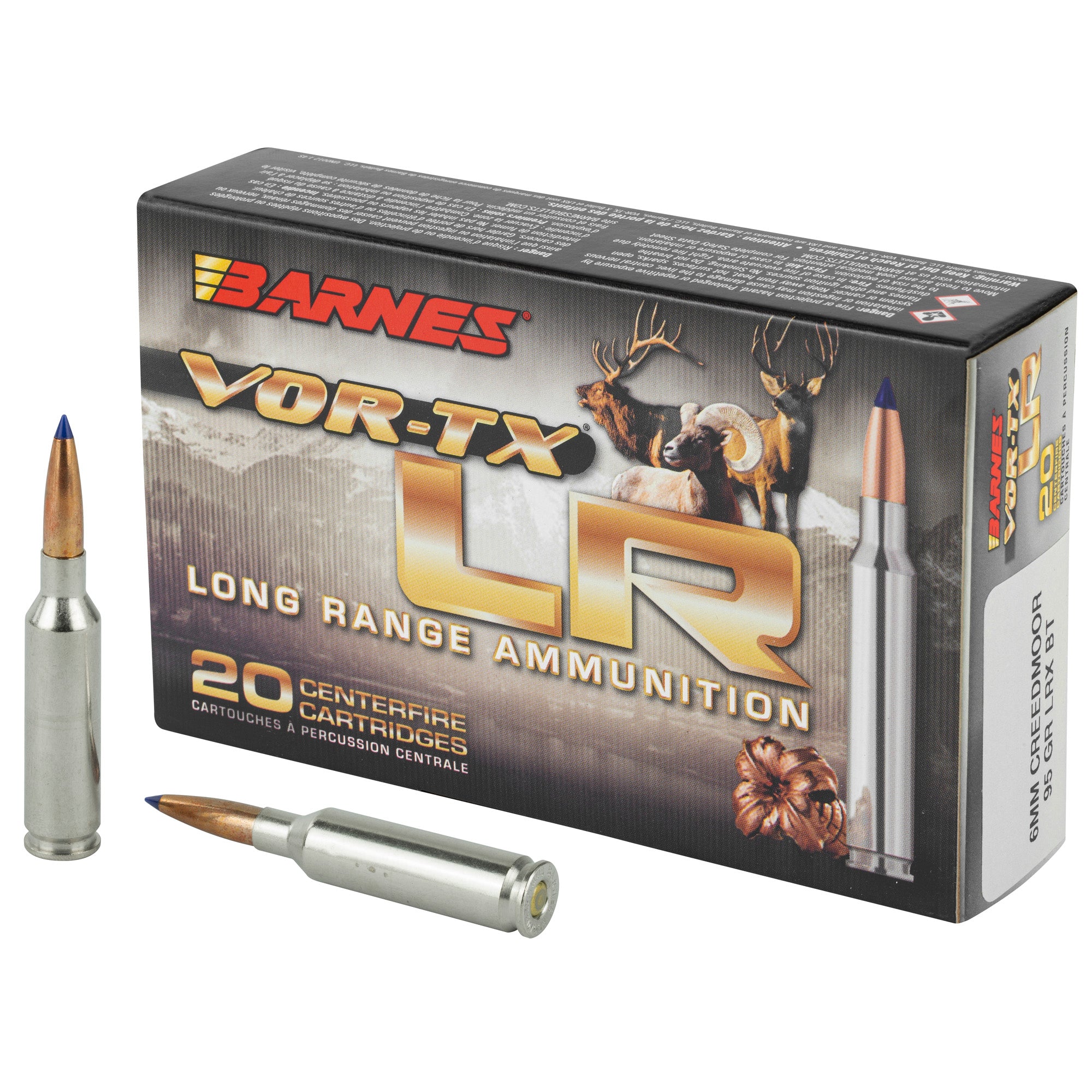 Barnes VOR-TX Long Range 6mm Creedmoor 95-Grain LRX Ammunition - 20 Rounds