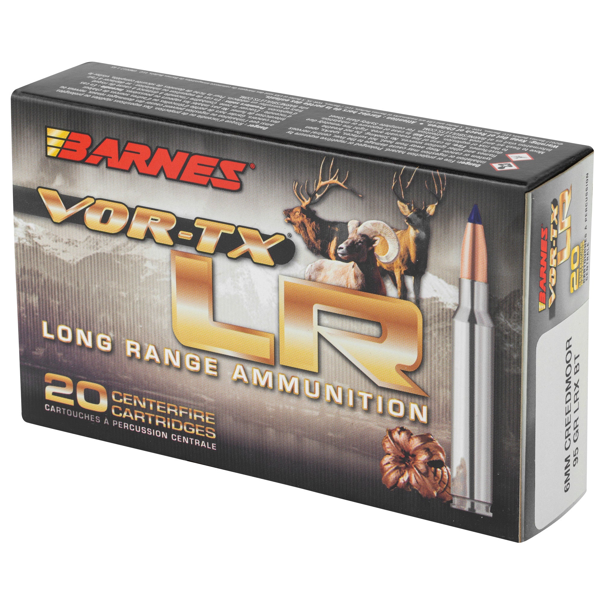 Barnes VOR-TX Long Range 6mm Creedmoor 95-Grain LRX Ammunition - 20 Rounds
