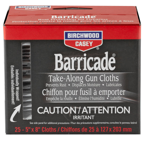 Birchwood Casey Barricade Rust Protection Wipes - 25 Pack for Gun and Equipment Care