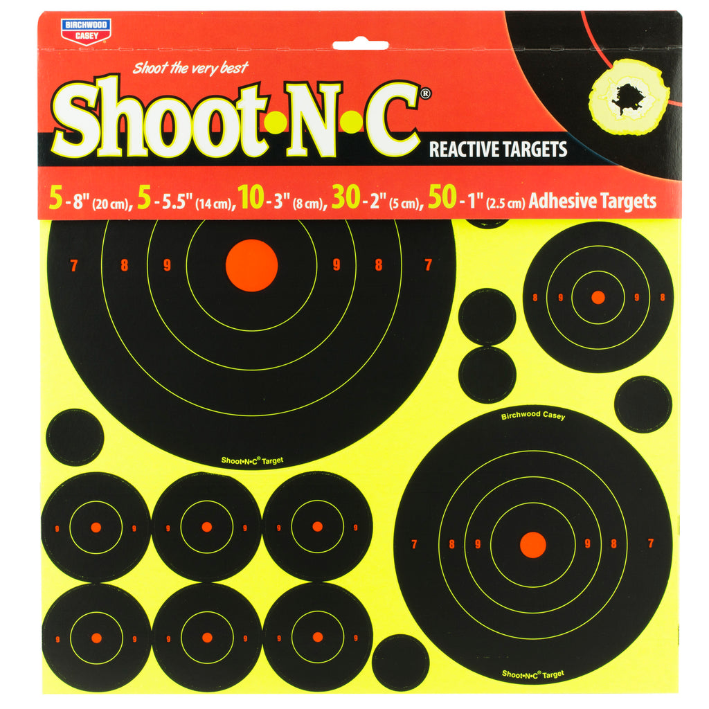 Birchwood Casey Shoot-N-C Variety Pack Targets – Multiple Sizes for Shooting Practice and Range Use