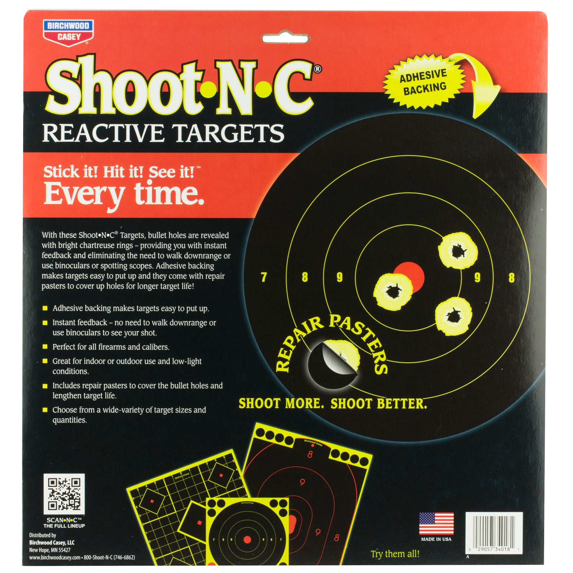 Birchwood Casey Shoot-N-C Variety Pack Targets – Multiple Sizes for Shooting Practice and Range Use
