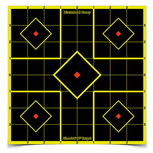 Birchwood Casey SI-15 Sight-In Targets – 8-inch Paper Targets for Shooting Practice