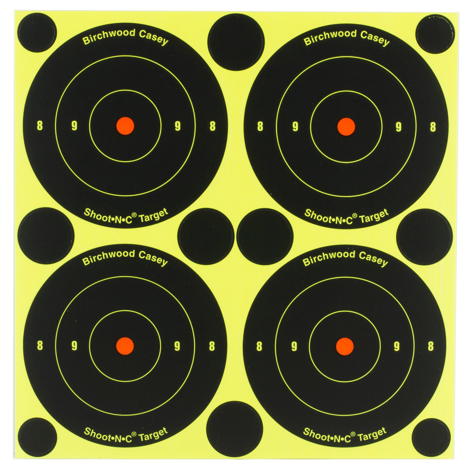 Birchwood Casey B3-90 3-Round Round Bullseye Targets - 240 Count for Shooting Practice and Competition