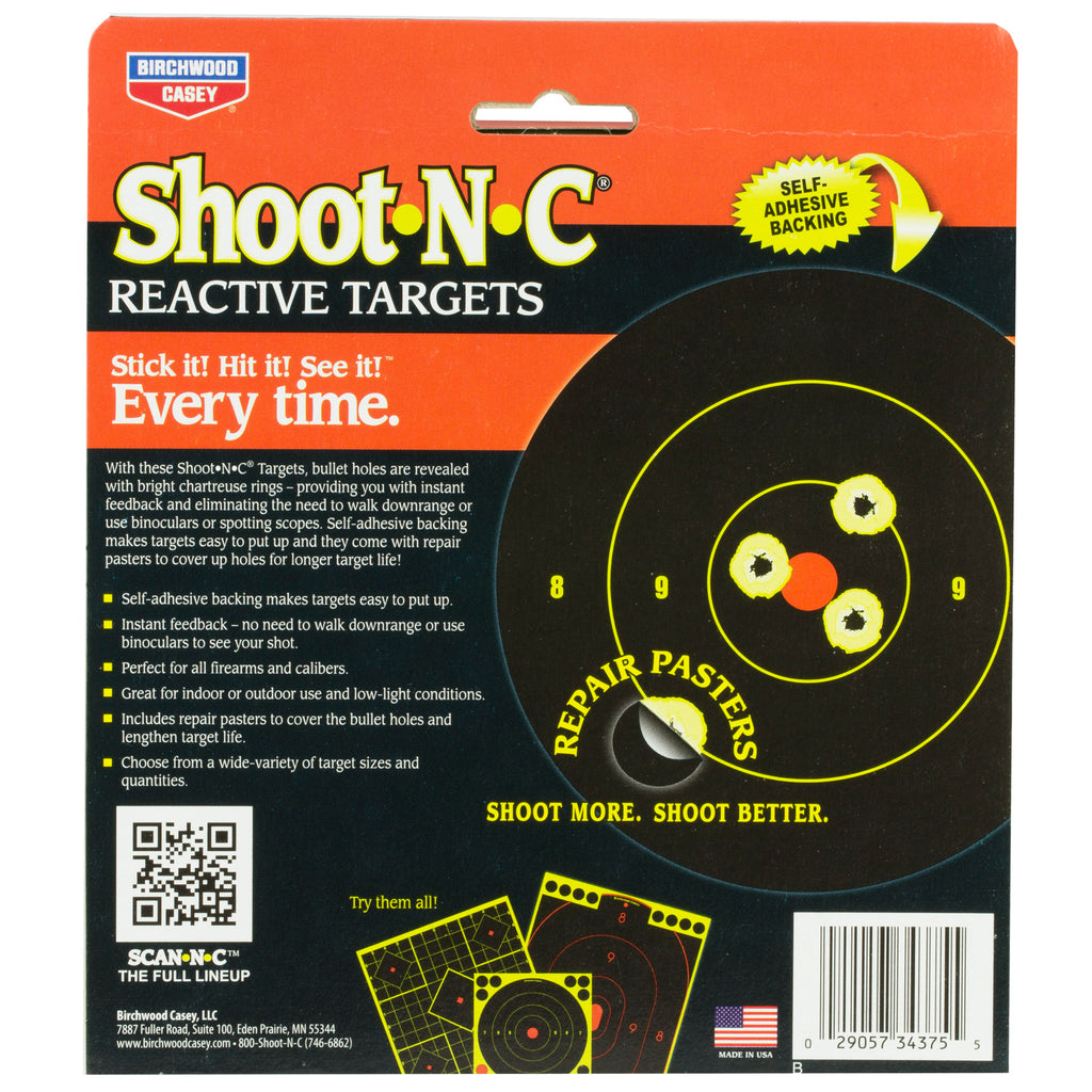 Birchwood Casey B3-90 3-Round Round Bullseye Targets - 240 Count for Shooting Practice and Competition