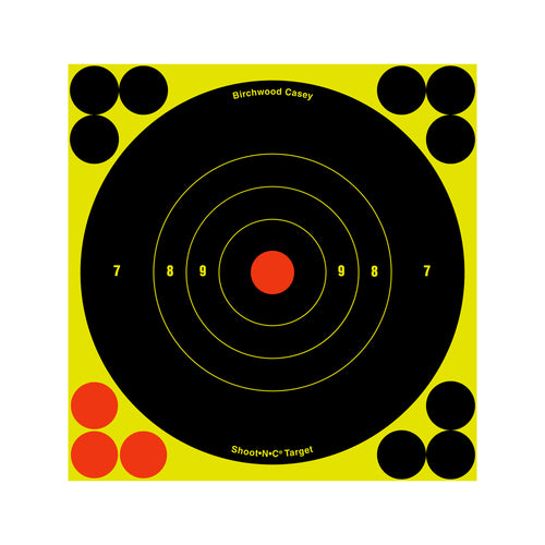 Birchwood Casey B16-12 Round Bullseye Targets – 12 Pack, 6 Inch Diameter for Shooting Practice