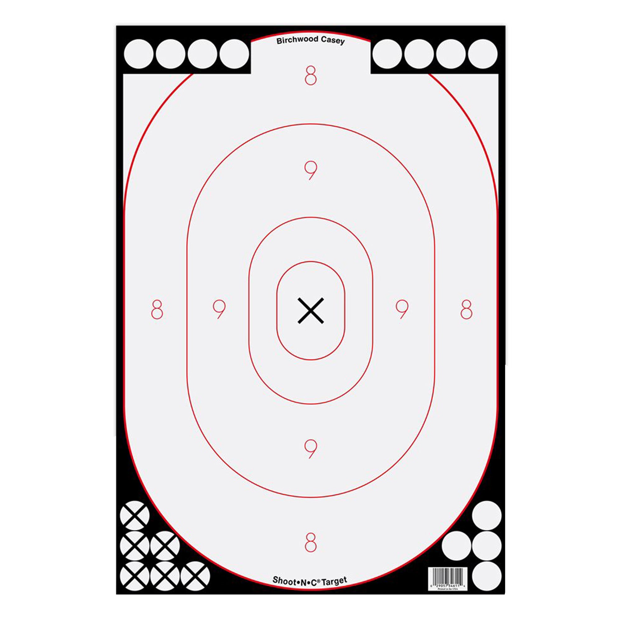 Birchwood Casey Shoot-N-C White/Black Shooting Targets - 12x18 Inches, Pack of 5