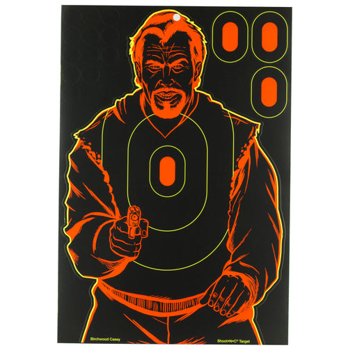 Birchwood Casey Shoot-N-C Bad Guy Silhouette Targets, 12x18 Inches, Pack of 5