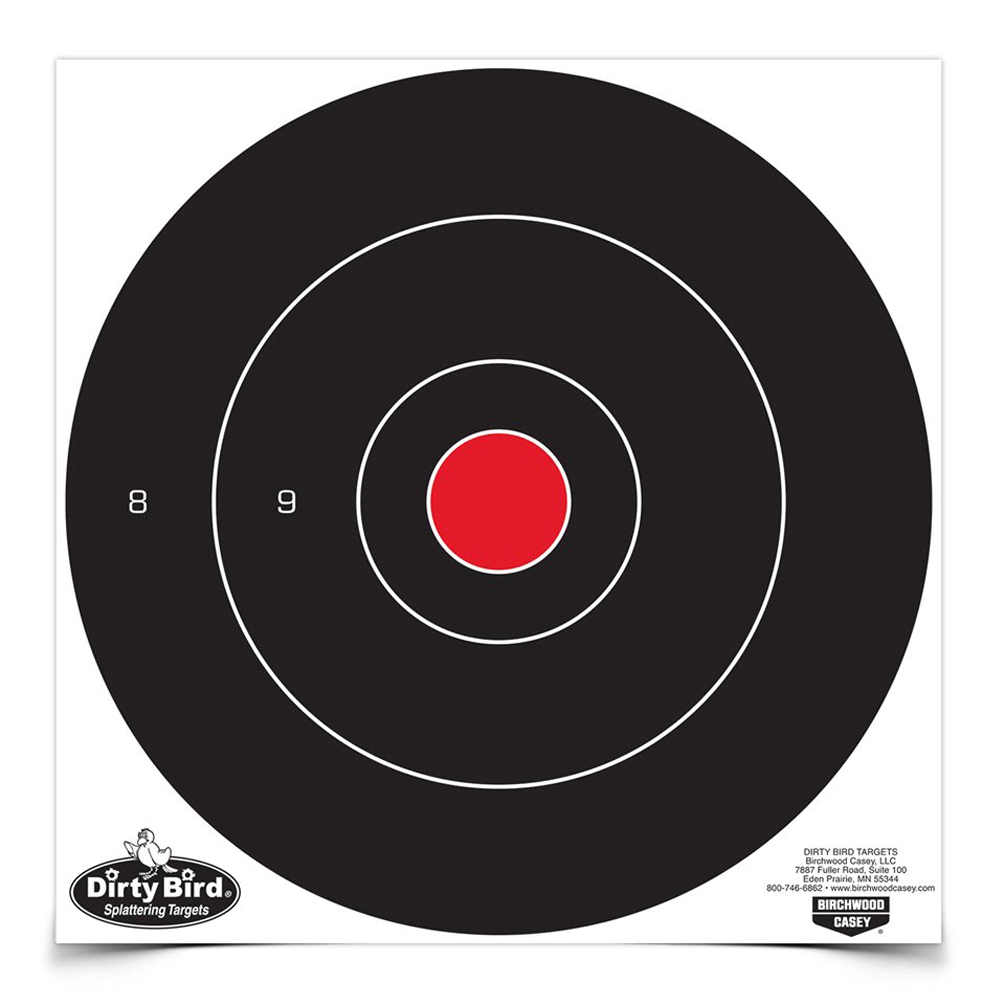 Birchwood Casey Dirty Bird Round Bullseye Targets – 12 Pack for Shooting Practice and Competition