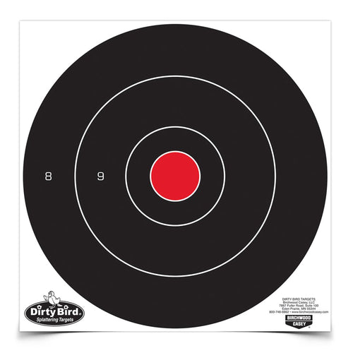 Birchwood Casey Dirty Bird Round Bullseye Targets – 12 Pack for Shooting Practice and Competition