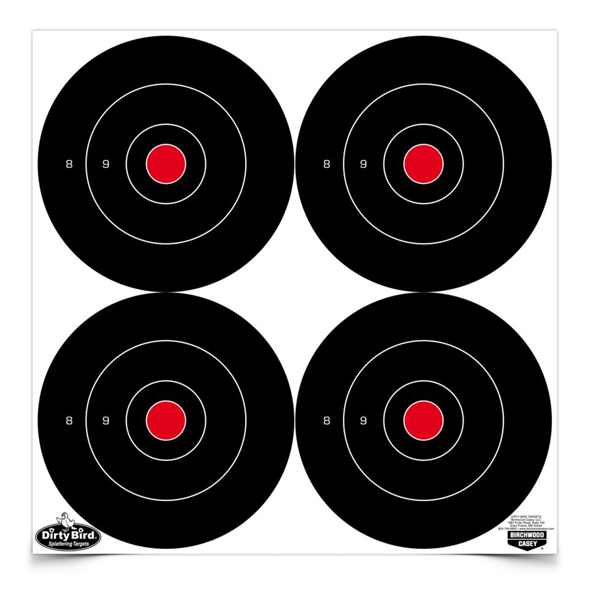 Birchwood Casey Dirty Bird Round Bullseye Targets - 6 inch, Pack of 48