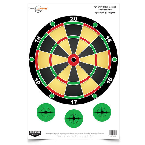 Birchwood Casey Pregame Shotboard Targets - 12x18 Inch, Pack of 8