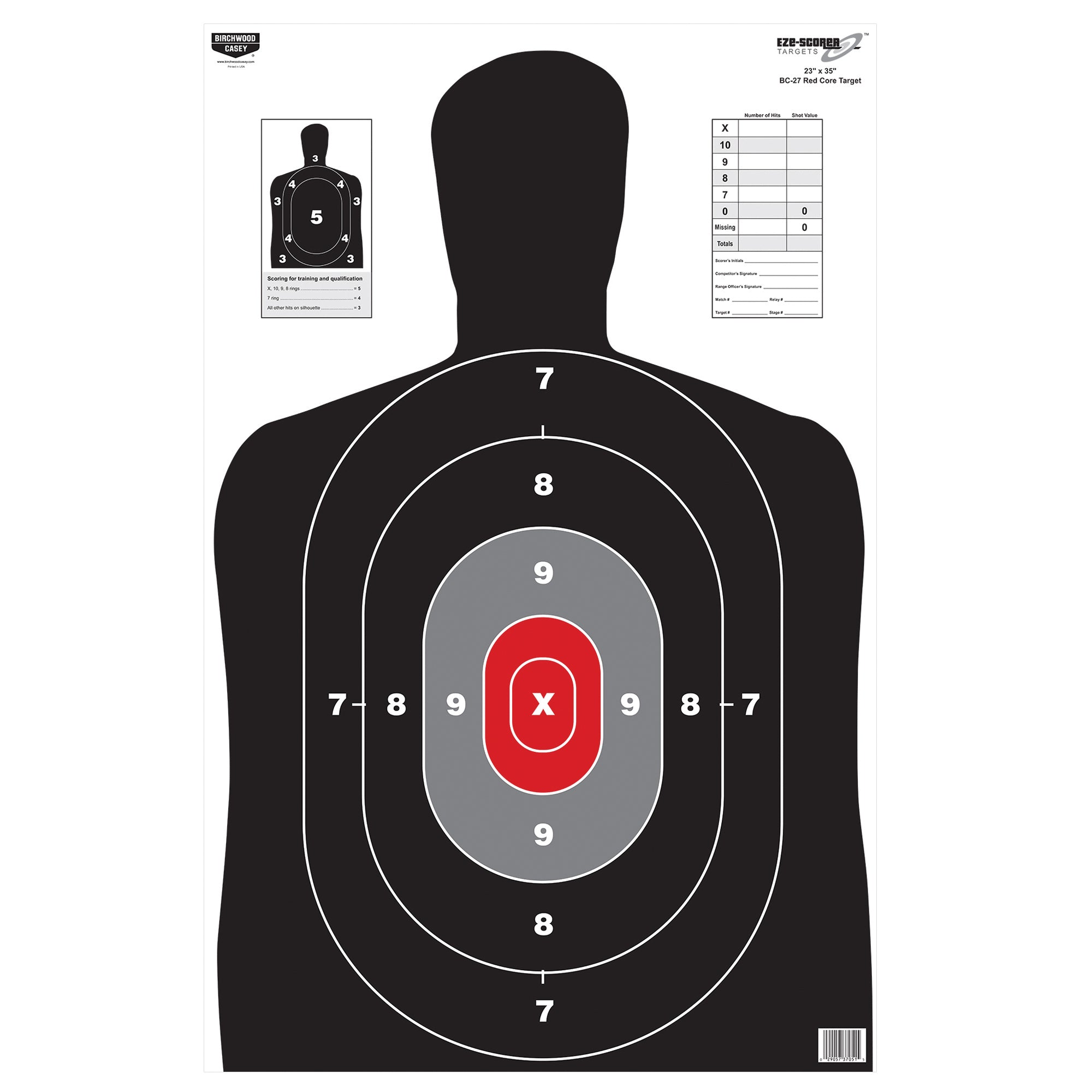 Birchwood Casey B/C EZE-SCORER BC27 Red Target 23x35 Inches for Shooting Practice