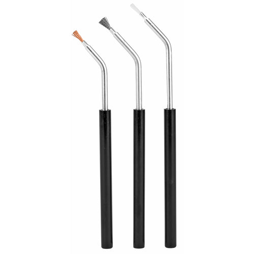 Birchwood Casey BC-41108 Angled Brushes - Bronze, Nylon, Steel 3-Pack for Gun Cleaning