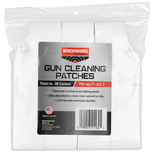 Birchwood Casey B/C Patches 1-3/4 inch for 7mm-.38 Caliber, 750 Pack