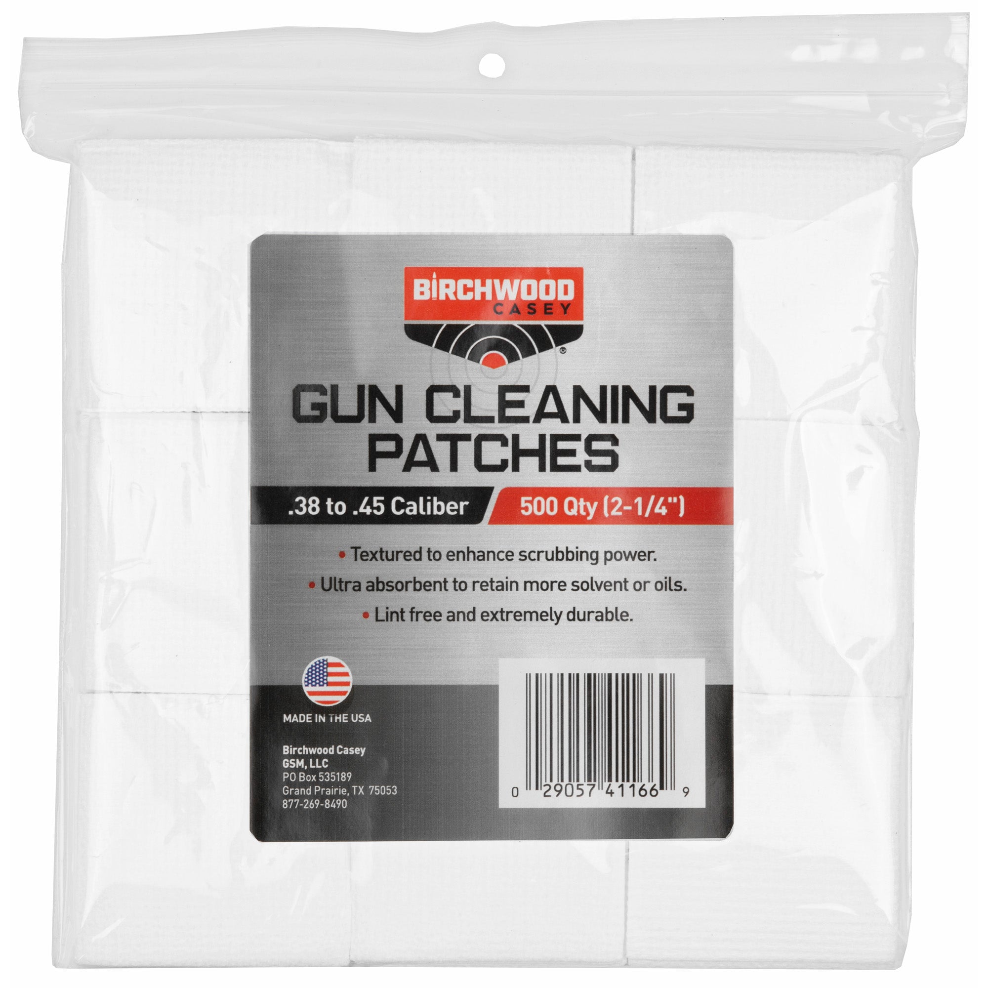 Birchwood Casey B/C Patches 2-1/4 for .38-.45 Caliber, 500 Pack