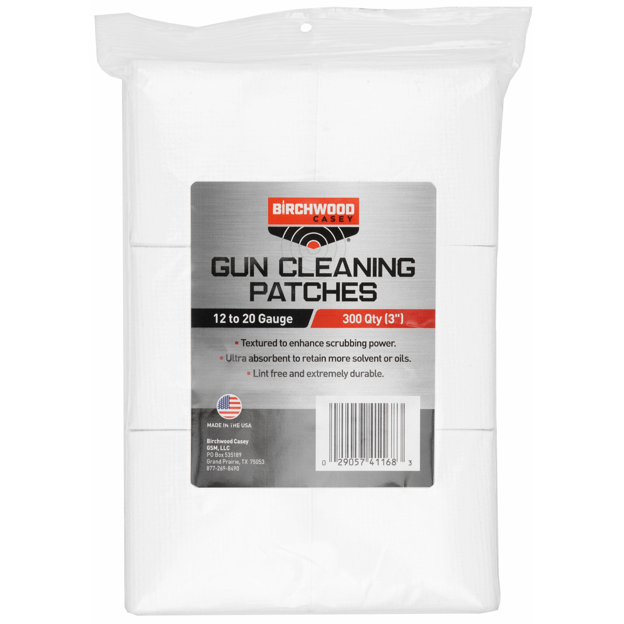 Birchwood Casey B/C Patches 12-20 Gauge Cleaning Patches (300 Pack)