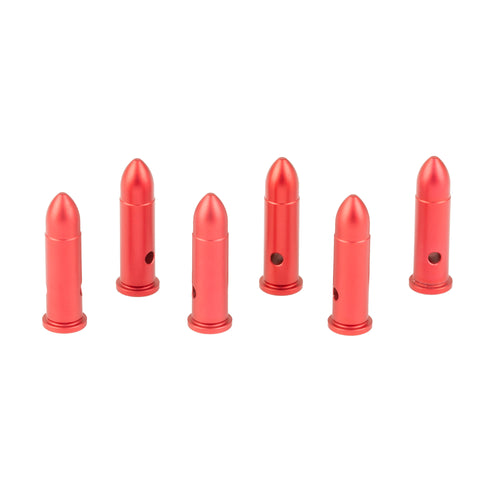 Birchwood Casey Duracap Dummy Round for 22LR - Red Aluminum Snap Caps, 6-Pack