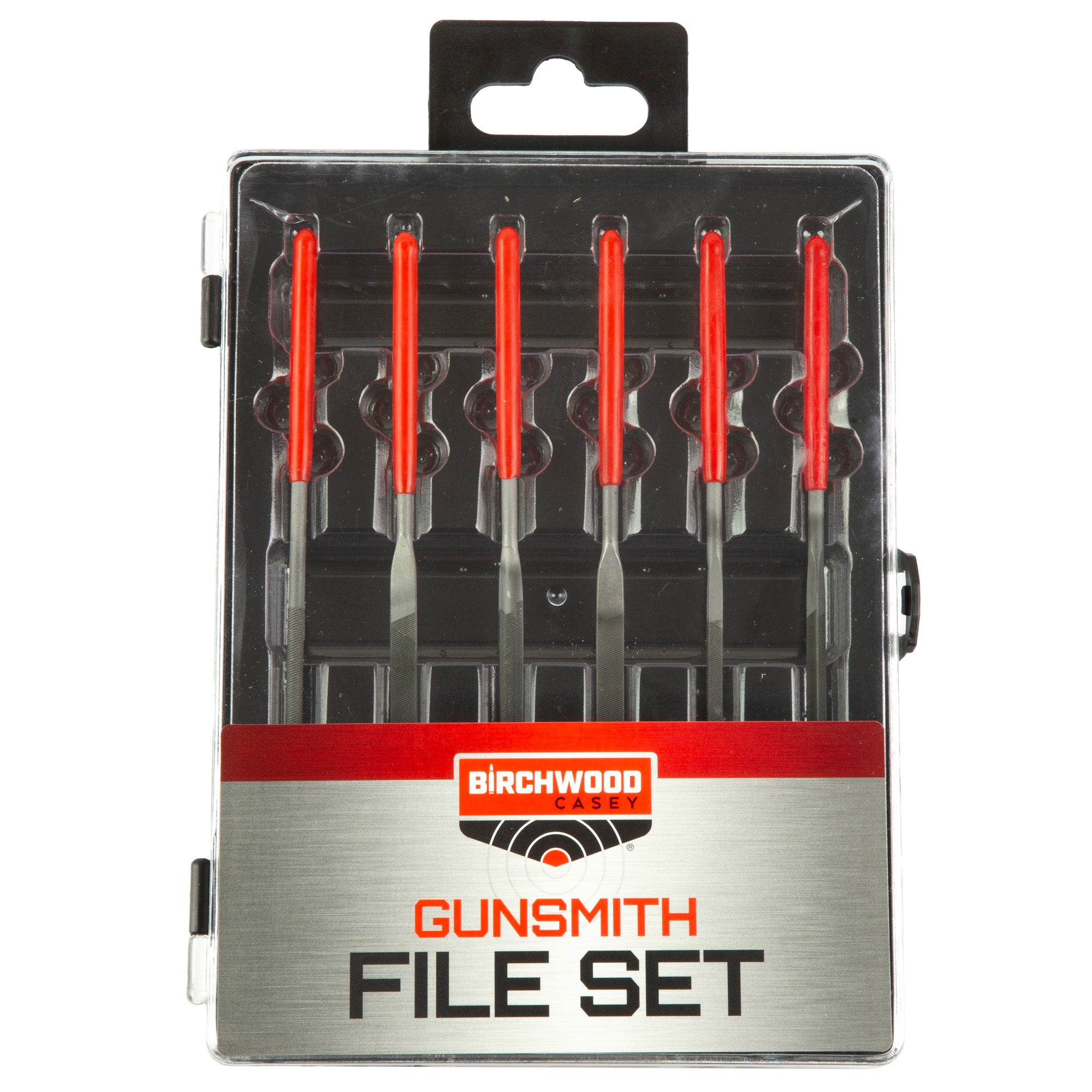 Birchwood Casey Gunsmith File Set 6-Piece Kit in Black and Red