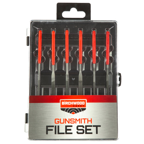 Birchwood Casey Gunsmith File Set 6-Piece Kit in Black and Red