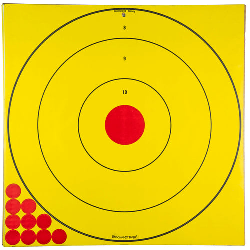 Birchwood Casey BC-LRBET-5PK Long Range Bullseye Black and Yellow Target with Red Accents