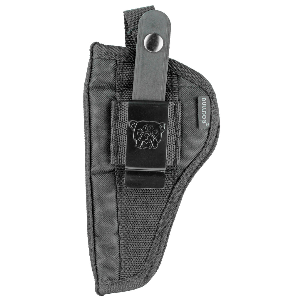 Bulldog Cases Extreme Pistol Holster - Outside Waistband Holster for 3 & 4 Inch Barrels, Ambidextrous, Black Nylon