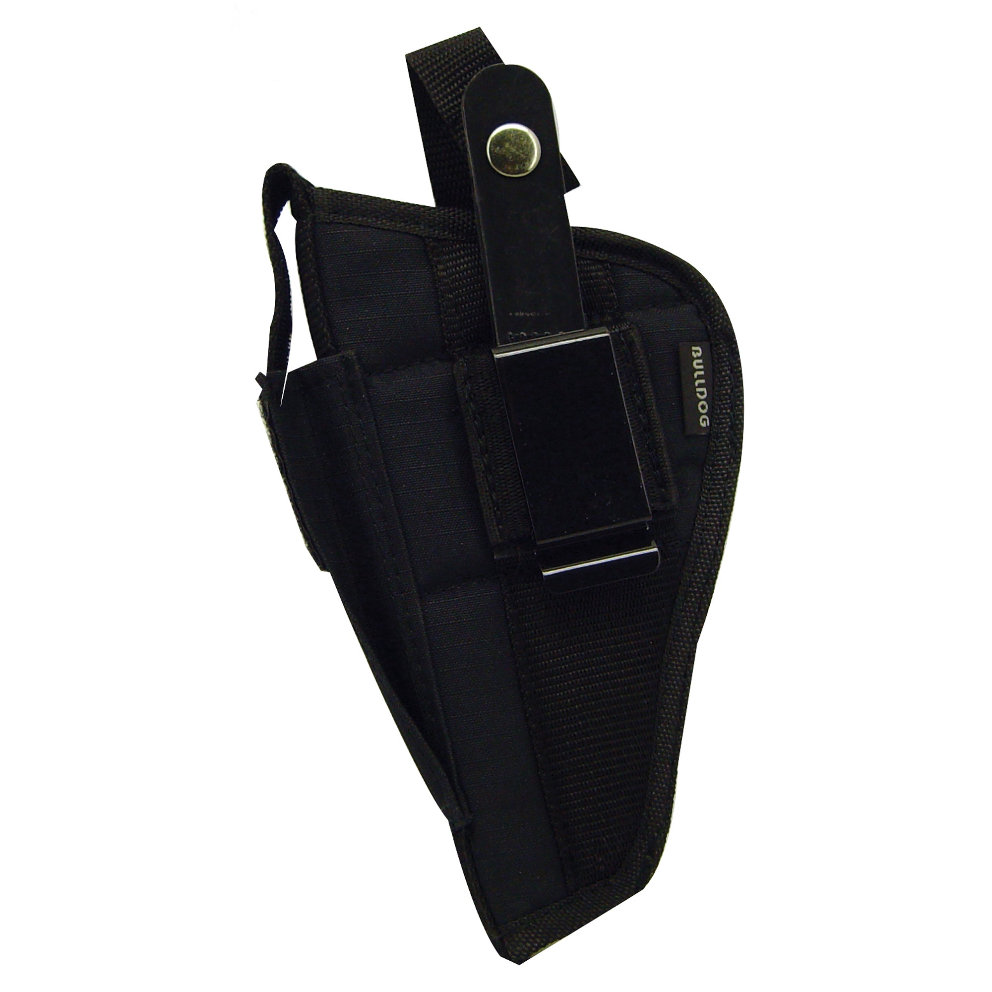 Bulldog Cases Extreme Pistol Holster for Outside Waistband, Ambidextrous Black Nylon Model FSN-15
