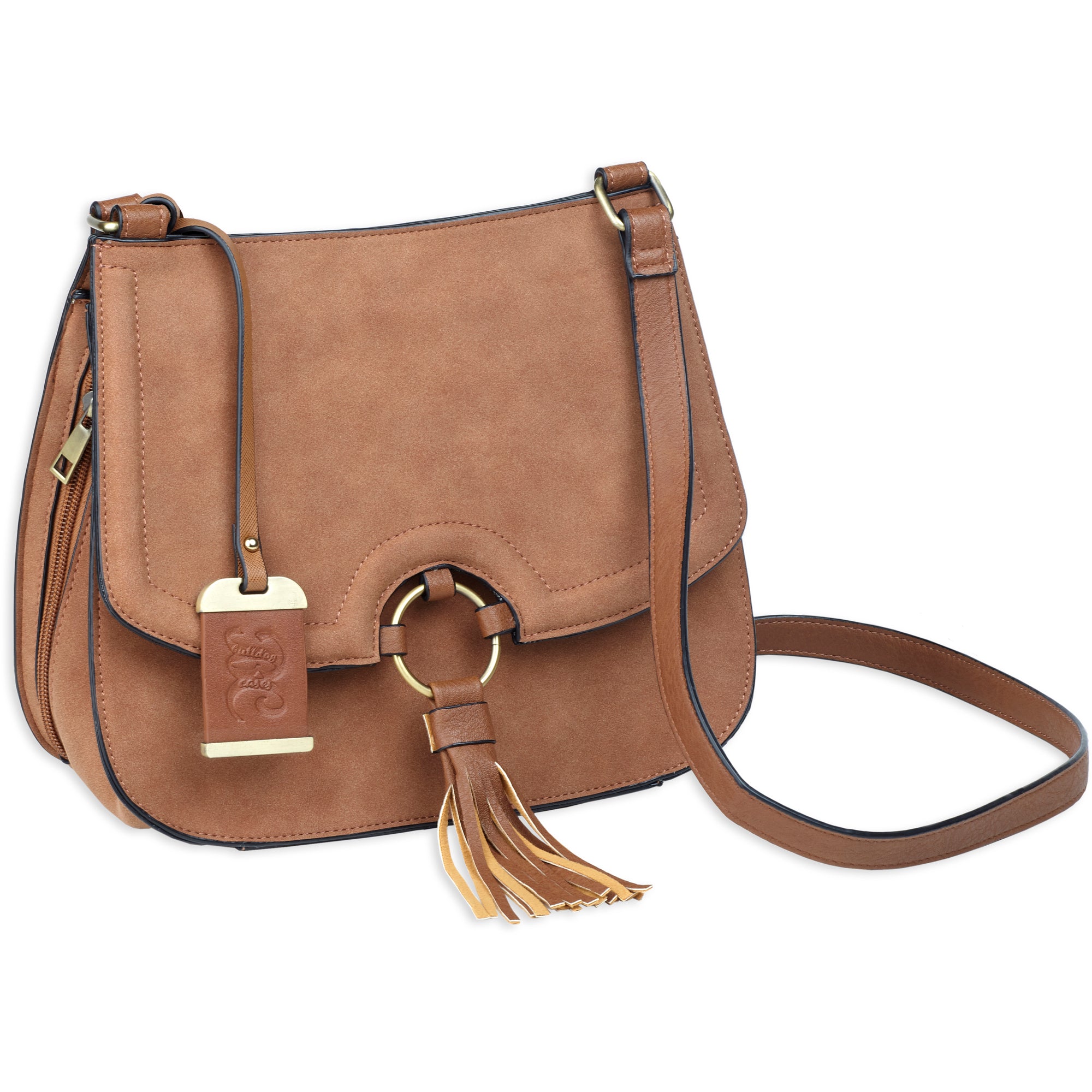 Bulldog Cases BDP-034 Cross Body Purse in Brown Leather