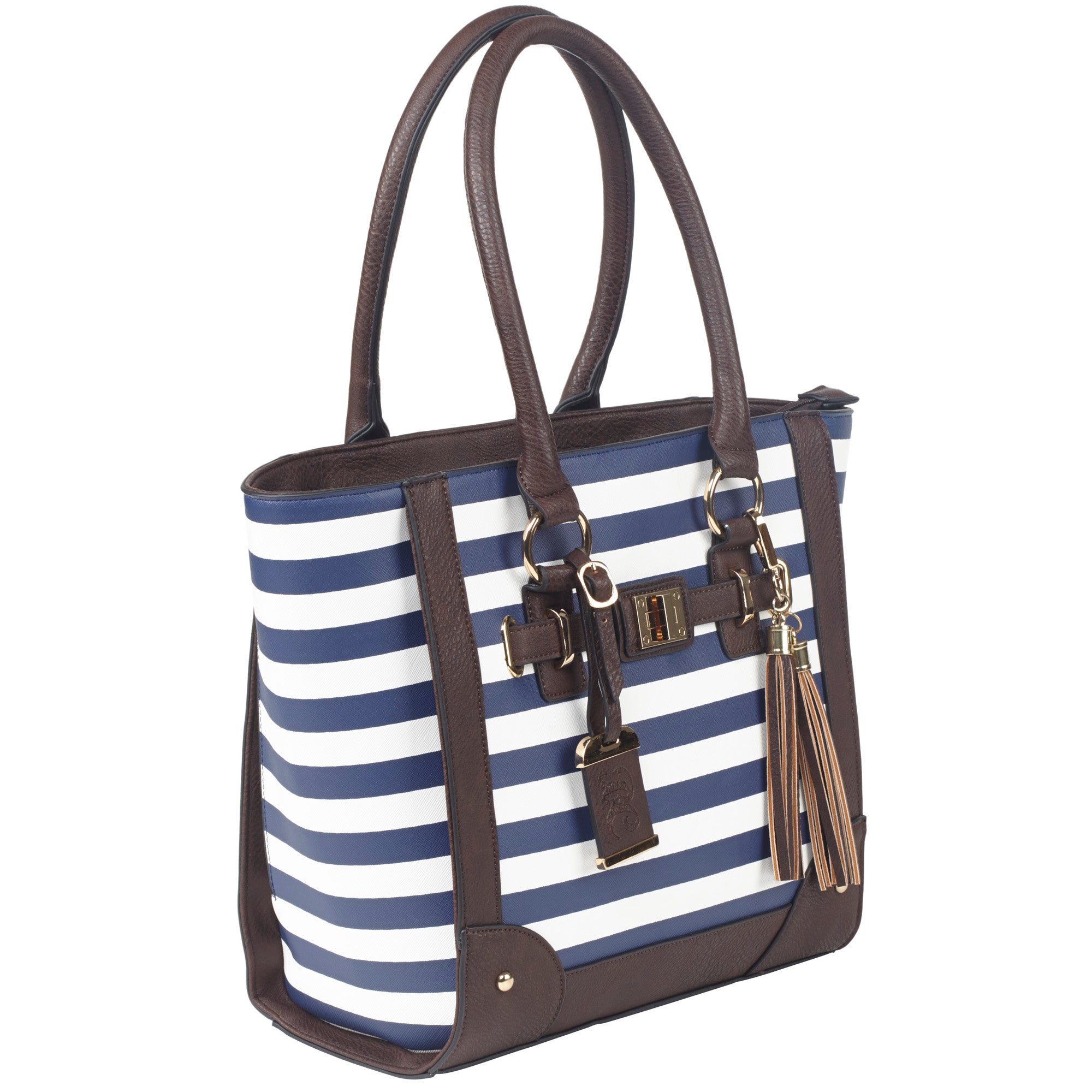 Bulldog Cases BDP-050 Navy Leather Tote Purse for Women