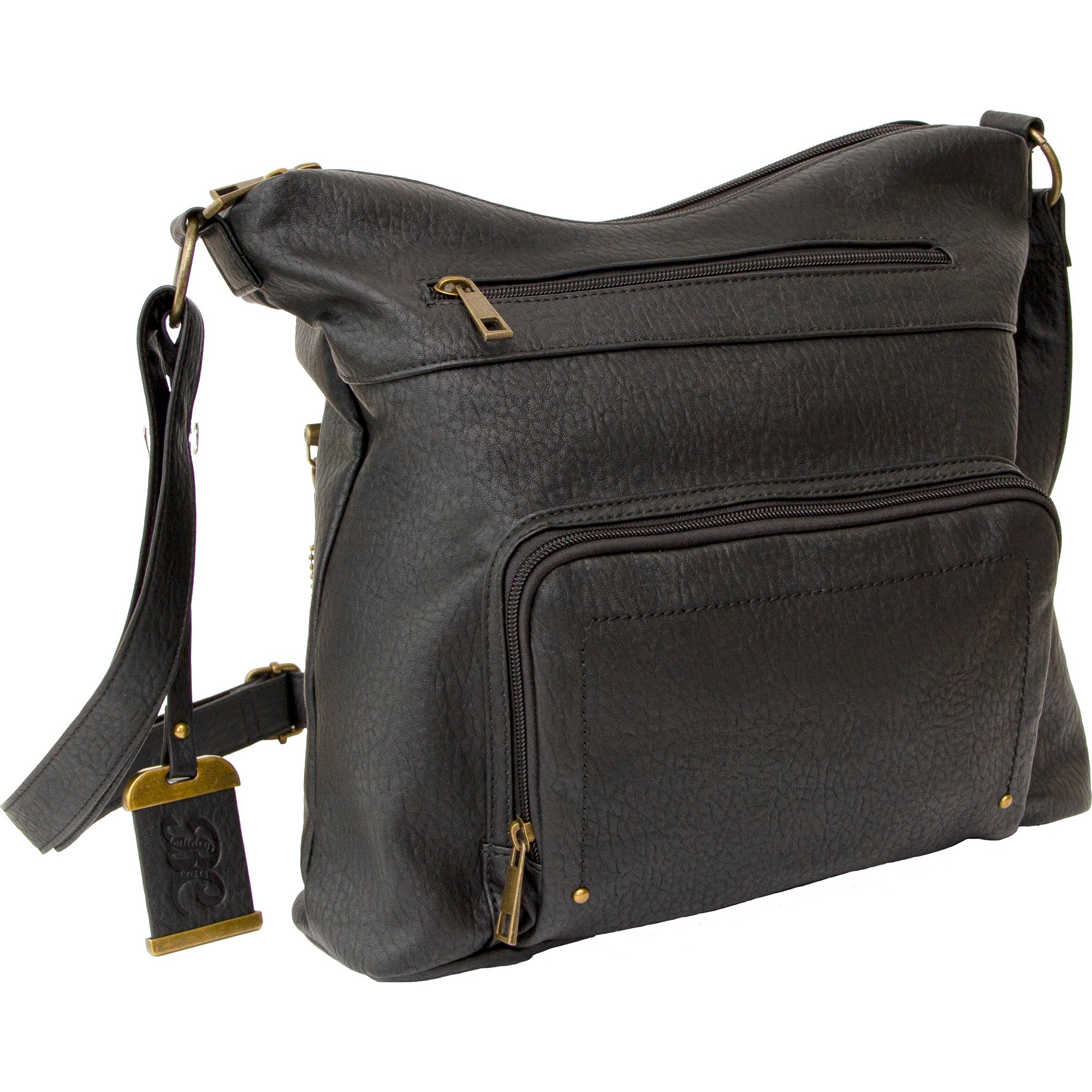 Bulldog Cases Hobo Style Crossbody Purse in Black - Durable Polyurethane Carrying Solution