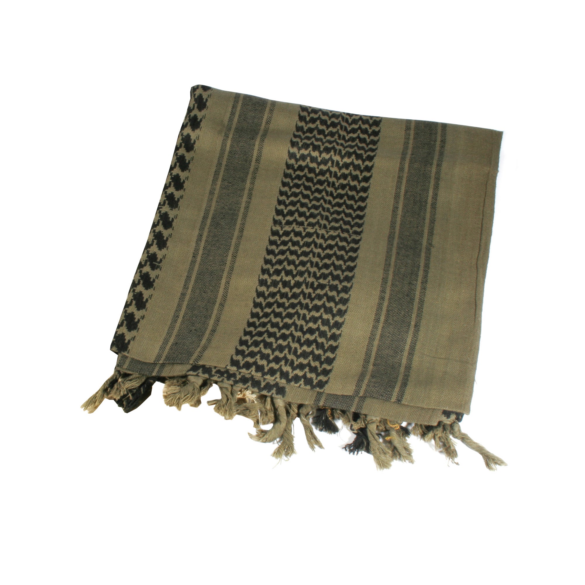 BLACKHAWK Tactical Shemagh OD/Black – 100% Cotton Desert Headwear for Sun and Sand Protection
