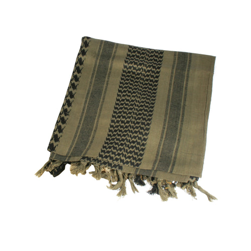 BLACKHAWK Tactical Shemagh OD/Black – 100% Cotton Desert Headwear for Sun and Sand Protection