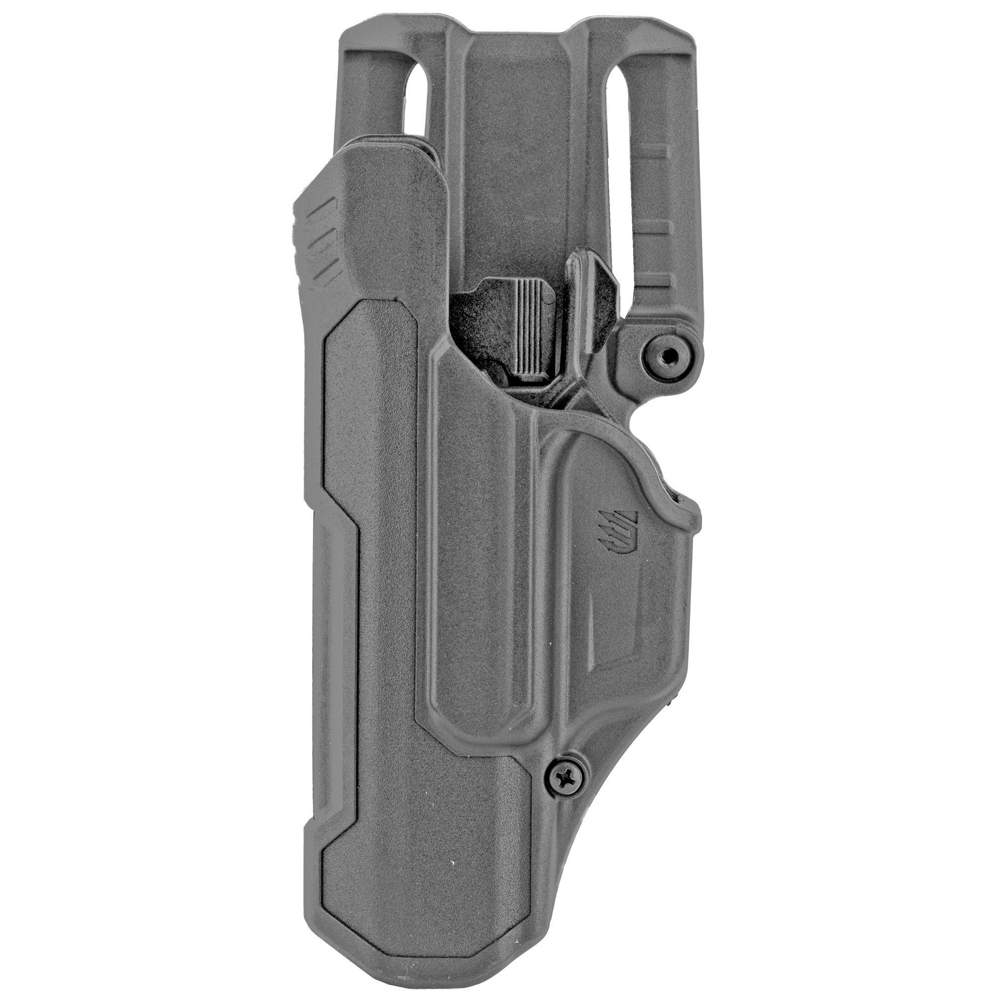 BLACKHAWK T-Series Left Hand Duty Holster for Glock 17/19 – Black Polymer Retention Holster